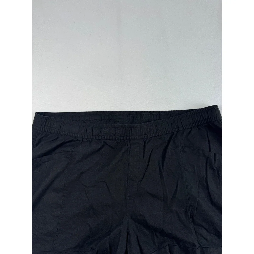 Coastal Old Navy‎ Womens XXL Shorts Black Linen Blend High Rise Elastic Waist